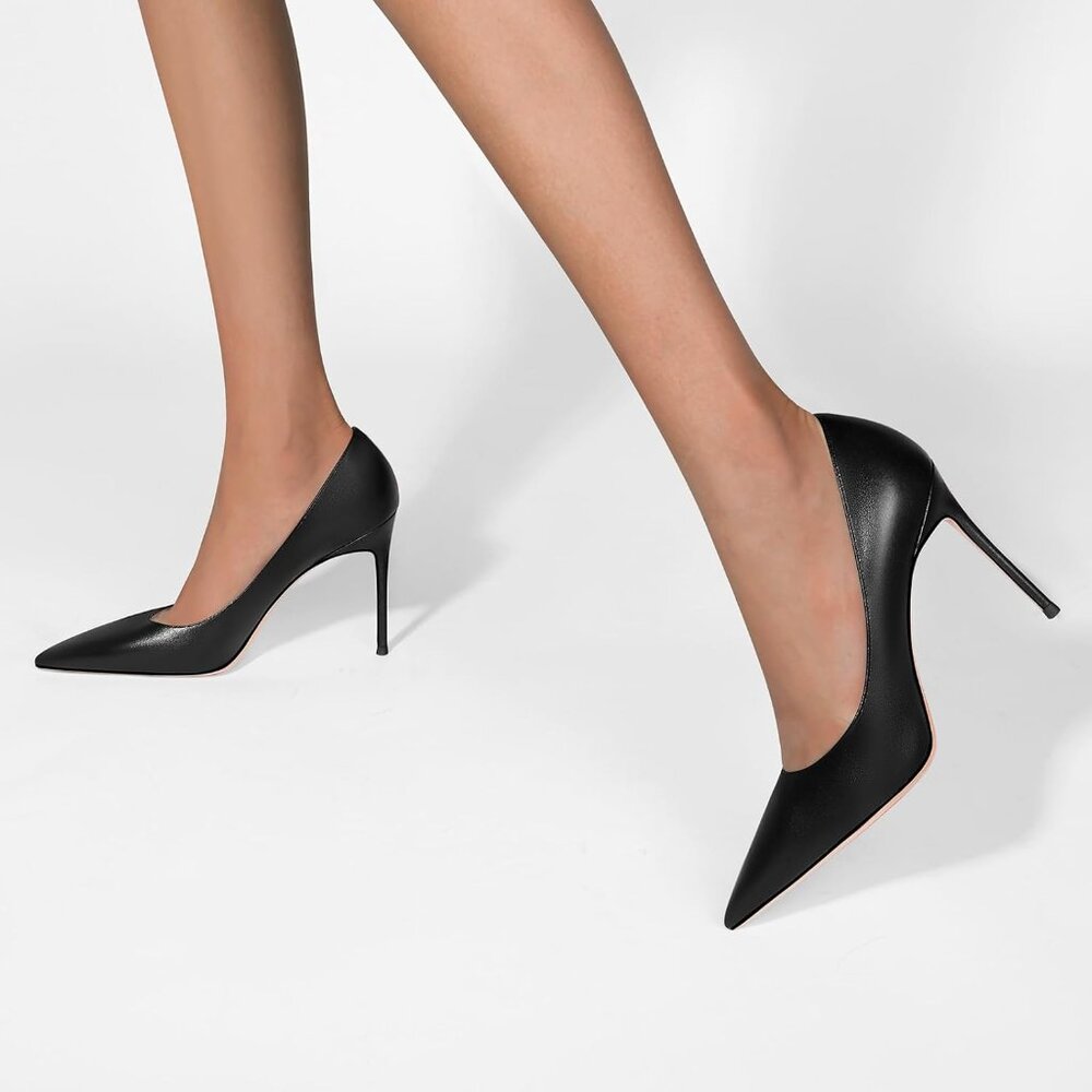 ⚡Women's Black High Heel Pumps Elegant Stiletto Heels with Cushioned Insole - Picture 4 of 8